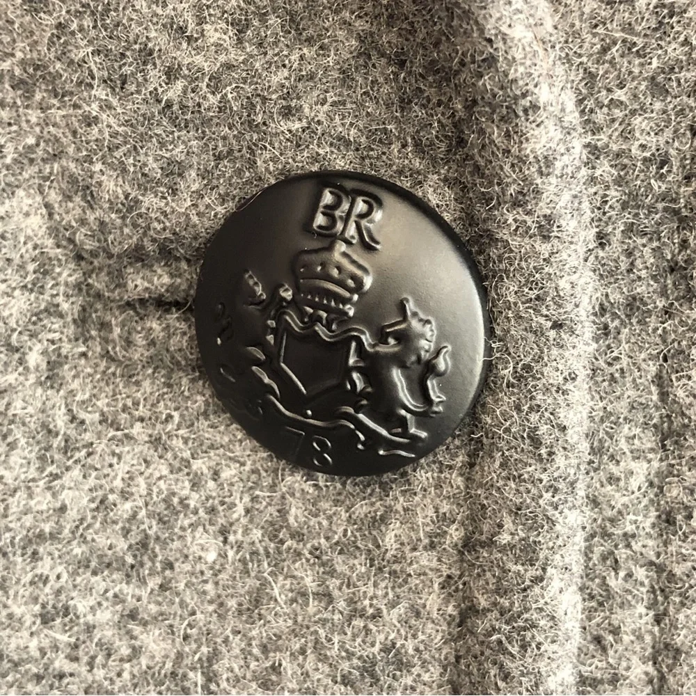 Banana Republic Preppy Gray Wool Blend Double Breasted Peacoat Small - Picture 7 of 16